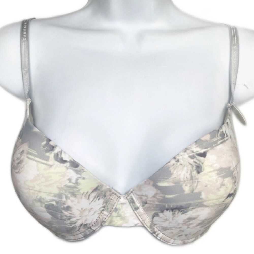 New, Danskin Intimates Soft Lift Push Up Bra, Pastel Floral
